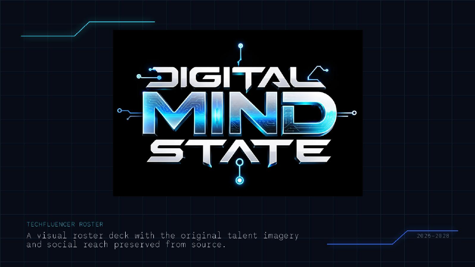 Digital Mind State Techfluencers 2026–2028 roster cover
